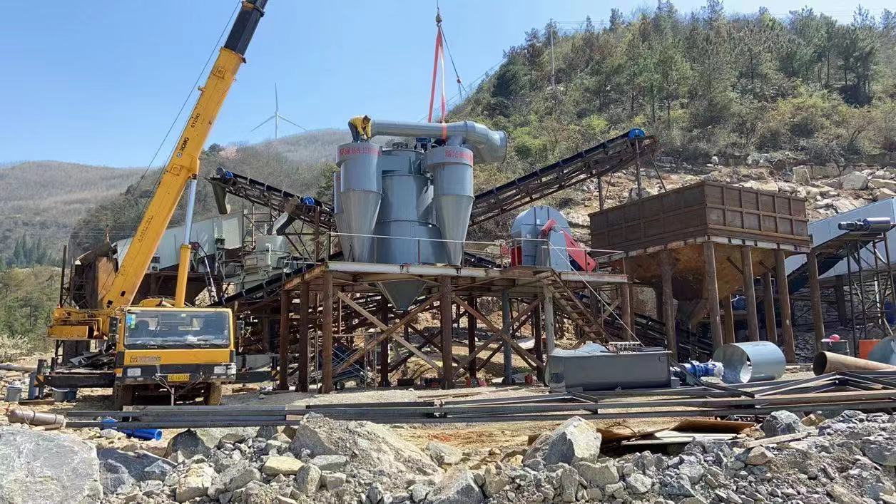 砂石分级机 人工砂石选粉机 人工砂石脱粉机 重庆武隆选粉机客户现场