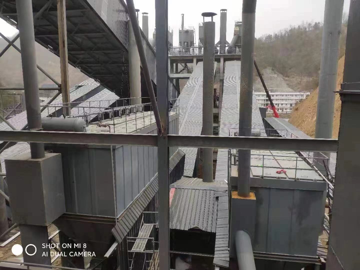 河南栾川碎石生产线除尘器整线安装现场